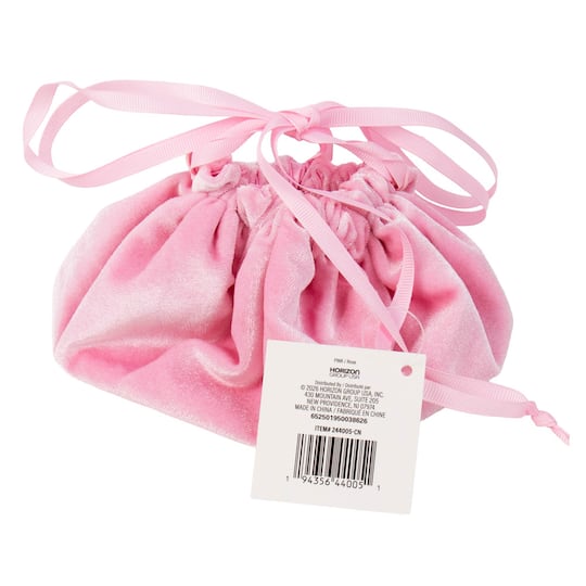 13" Pink Drawstring Jewelry Pouch
